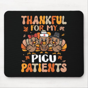 Tapis De Souris Merci PICU infirmière Thanksgiving Turquie pédiatr