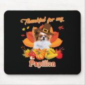 Tapis De Souris Merci pour mon chien Papillon Thanksgiving Je suis (Devant)