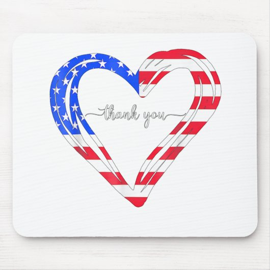 Tapis De Souris Merci pour votre drapeau Service American (Devant)