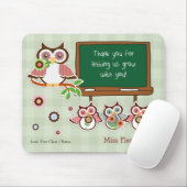 Tapis De Souris Merci, professeur. Nom personnalisé Chouette (Avec souris)