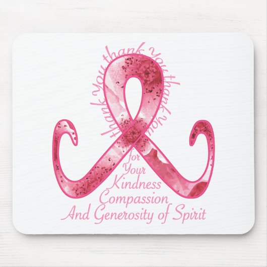 Tapis De Souris Merci rose de ruban (Devant)
