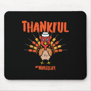 Tapis De Souris Merci Turquie Infirmière vie mignonne Thanksgiving