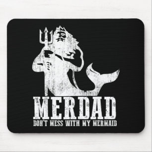 Tapis De Souris Merdad Ne Touche Pas À Ma Sirène Nouveau Mer Papa