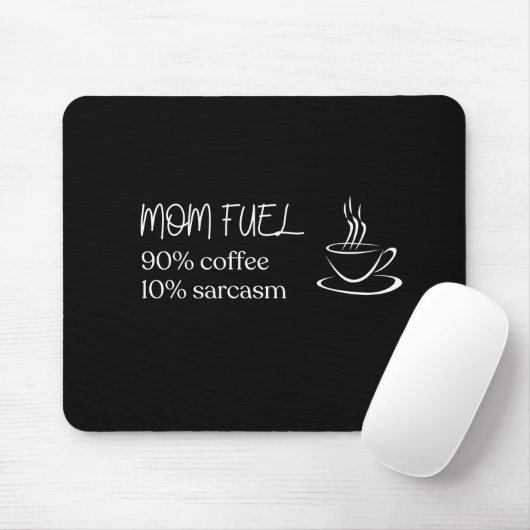 Tapis De Souris Mère Citation Silhouette Café Carburant (Avec souris)