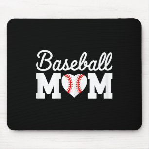 Tapis De Souris Mère De Baseball Chemise Femmes Baseball Coeur Mèr