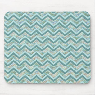 Tapis De Souris Mère de Pearl Turquoise ZigZag