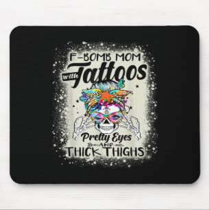 Tapis De Souris Mère Drôle Feu-Bombe Avec Tatouages Jolies Yeux Et