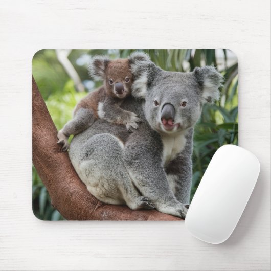 Tapis De Souris Mère et bébé Ours Koala (Avec souris)