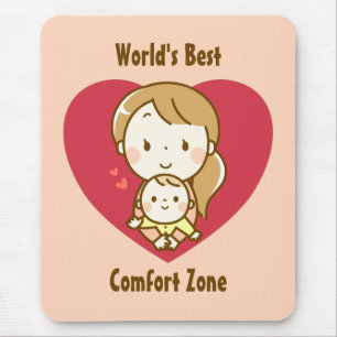 Tapis De Souris Mère et enfant mignon dessin animé kawaii fête des