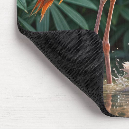 Tapis De Souris Mère Flamant rose avec poussin (Coin)