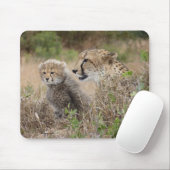 Tapis De Souris Mère guépard et petit (Avec souris)