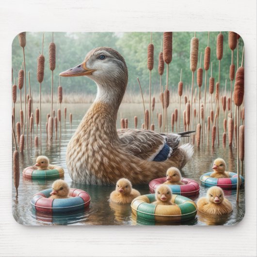 Tapis De Souris Mère Mallard Canard Avec Collier (Devant)