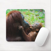 Tapis De Souris Mère orang-outan avec bébé (Avec souris)
