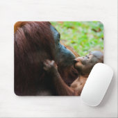 Tapis De Souris Mère orang-outan et bébé (Avec souris)