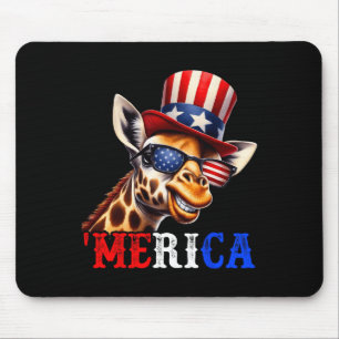 Tapis De Souris Merica Giraffe Patriotique 4 juillet Funny Kids Me