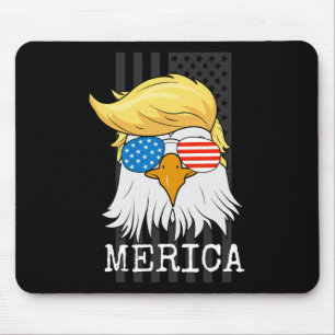 Tapis De Souris Merica Ld Aigle 4 Juillet Trump Drapeau Américain