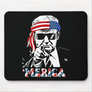 Tapis De Souris Merica Trump 4 juillet heureux Trump Drapeau améri
