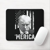 Tapis De Souris Merica Trump 4 juillet heureux Trump Drapeau améri (Avec souris)