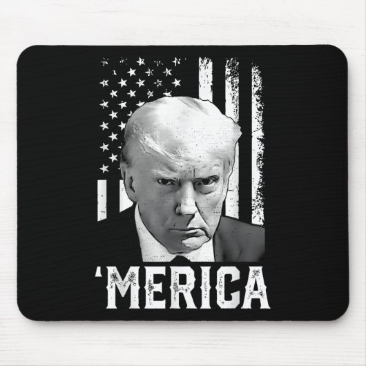 Tapis De Souris Merica Trump 4 juillet heureux Trump Drapeau améri (Devant)