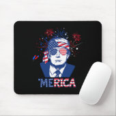 Tapis De Souris Merica Trump 4 juillet heureux Trump Drapeau améri (Avec souris)