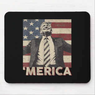 Tapis De Souris Merica Trump Drapeau américain 4 juillet Patriote