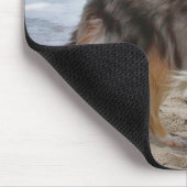 Tapis De Souris Merle Collie Dog à la plage (Coin)