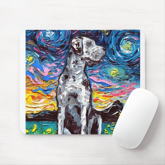 Tapis De Souris Merle Great Dane Starry Night Impressionniste Chie (Avec souris)