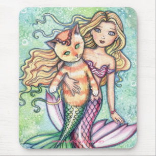 Tapis de souris Mermaid Cat Kitty par Molly Harris