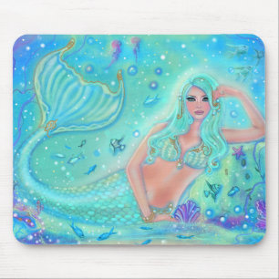 Tapis De Souris Mermaid Eira aux poissons tropicaux par Renee Lavo