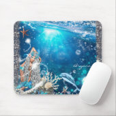 Tapis De Souris Mermaid Imaginaire Blonde Enchanted Beach Computer (Avec souris)