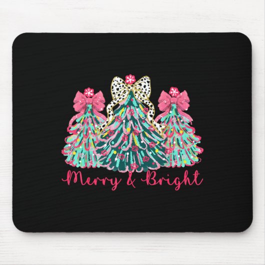 Tapis De Souris Merry And Bright Christmas Tree Xmas Tree Family H (Devant)