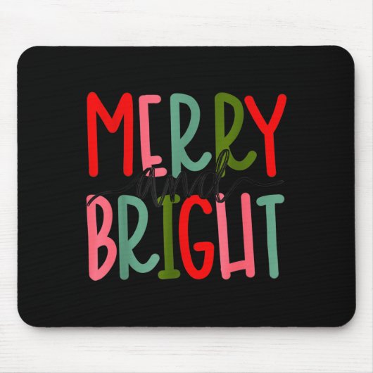 Tapis De Souris Merry And Bright Christmas Women Girls Kids Toddle (Devant)