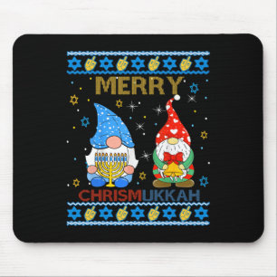 Tapis De Souris Merry Chrismukkah Drôle Gnomes Noël Et Hanuk