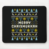 Tapis De Souris Merry Chrismukkah Happy Hanukkah Jew Ugly Christma (Devant)