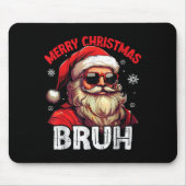 Tapis De Souris Merry Christmas Bruh Funny Santa Claus Retro Men W (Devant)