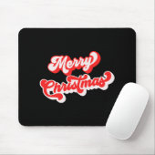 Tapis De Souris Merry Christmas Cute Simple Retro Calligraphy Red  (Avec souris)