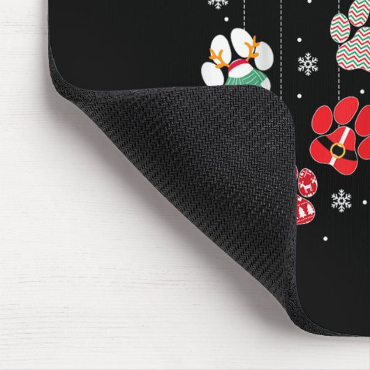 Tapis De Souris Merry Christmas Dog Paws Lights Funny Xmas Womens (Coin)