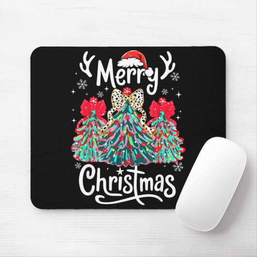 Tapis De Souris Merry Christmas Family Funny Christmas Tree Women (Avec souris)