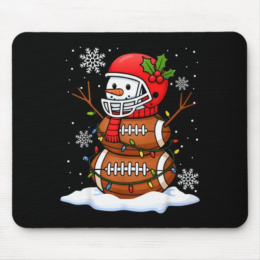 Tapis De Souris Merry Christmas Football Snowman Holiday Srts Xmas (Devant)