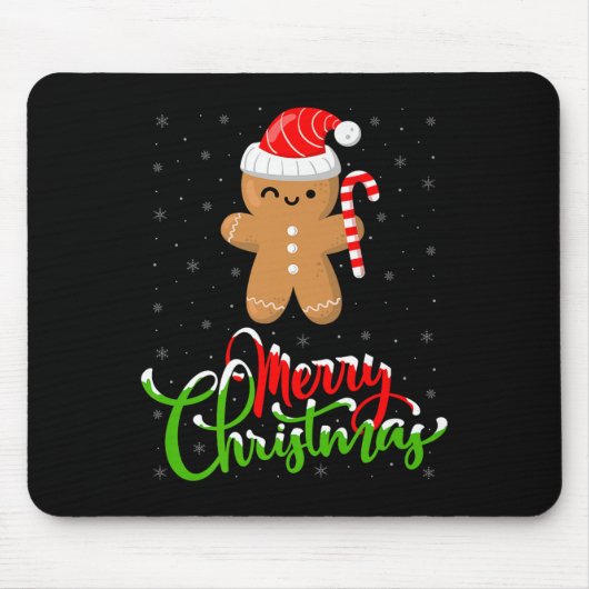 Tapis De Souris Merry Christmas Funny Gingerbread Cookie Baking Ch (Devant)