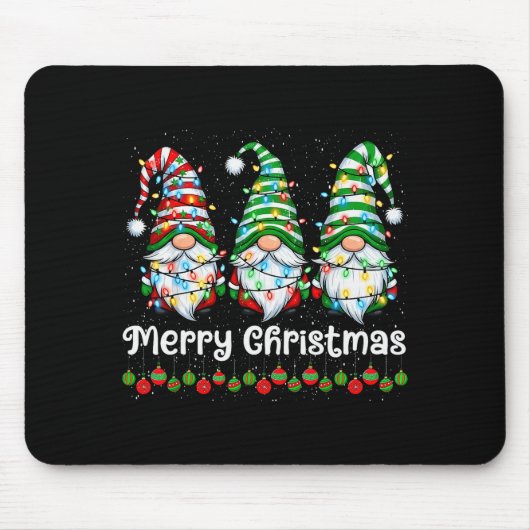 Tapis De Souris Merry Christmas Gnomes Light Family Gnome Xmas Mat (Devant)