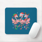Tapis De Souris Merry Christmas Hat Santa Flamingo Light Christmas (Avec souris)