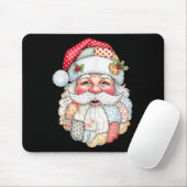Tapis De Souris Merry Christmas Patchwork Santa Claus Face X-mas H (Avec souris)
