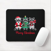 Tapis De Souris Merry Christmas Raccoon Santa Hat Xmas Animal Racc (Avec souris)