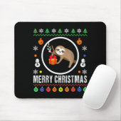 Tapis De Souris Merry Christmas Sloth Ugly Sweater Xmas Knit Sloth (Avec souris)