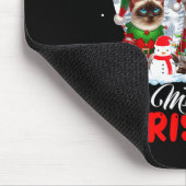 Tapis De Souris Merry Christmas Three Santa Elf Reindeer Siamese C (Coin)