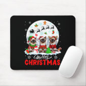 Tapis De Souris Merry Christmas Three Santa Elf Reindeer Siamese C (Avec souris)