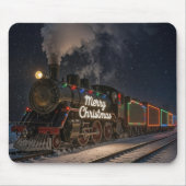 Tapis De Souris Merry Christmas Train With Colorful Lights (Devant)
