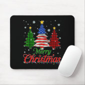 Tapis De Souris Merry Christmas Tree Plaid Us Flag Snowflake Xmas  (Avec souris)