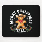 Tapis De Souris Merry Christmas Yall Gingerbread Cowboy Western Xm (Devant)